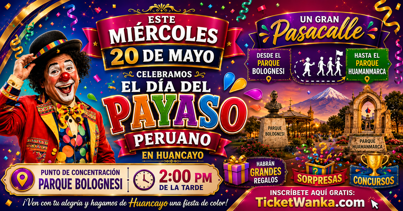 Pasacalle Día del Payaso Peruano - Huancayo