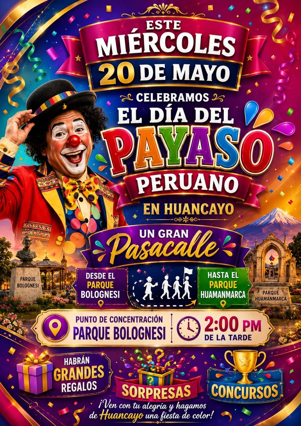 Pasacalle Día del Payaso Peruano - Huancayo